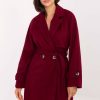 Red Coat in Women`s Coats, Jackets with Polyester