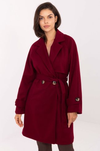 Red Coat in Women`s Coats, Jackets with Polyester