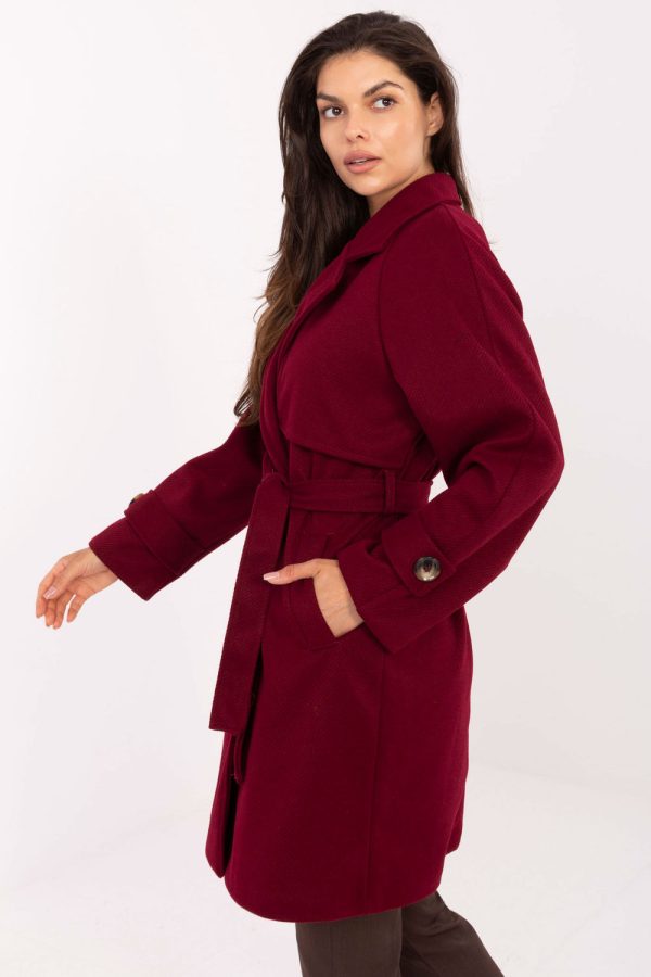 Red Coat in Women`s Coats, Jackets with Polyester