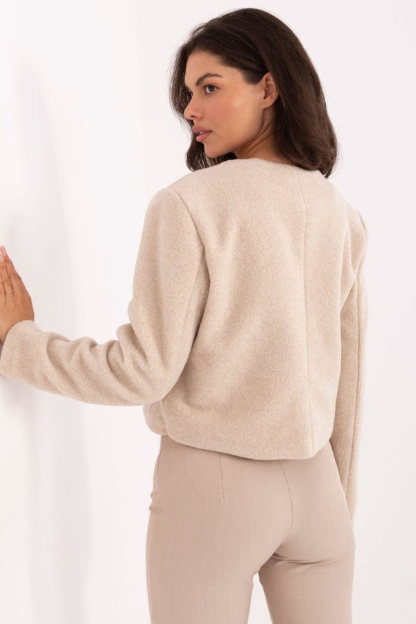 Beige Jacket in Jackets, Vests For Women with Polyester