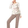 Beige Pyjama in Women`s Pyjamas, Sleepwear Sets with Spandex and Viscose