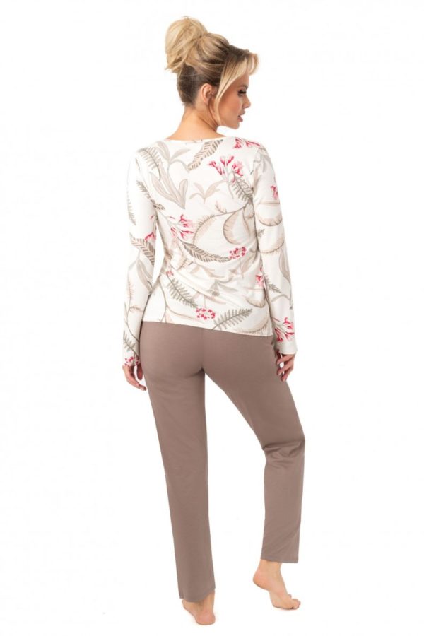 Beige Pyjama in Women`s Pyjamas, Sleepwear Sets with Spandex and Viscose