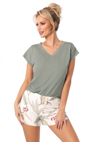 Green Pyjama in Women`s Pyjamas, Sleepwear Sets with Spandex and Viscose