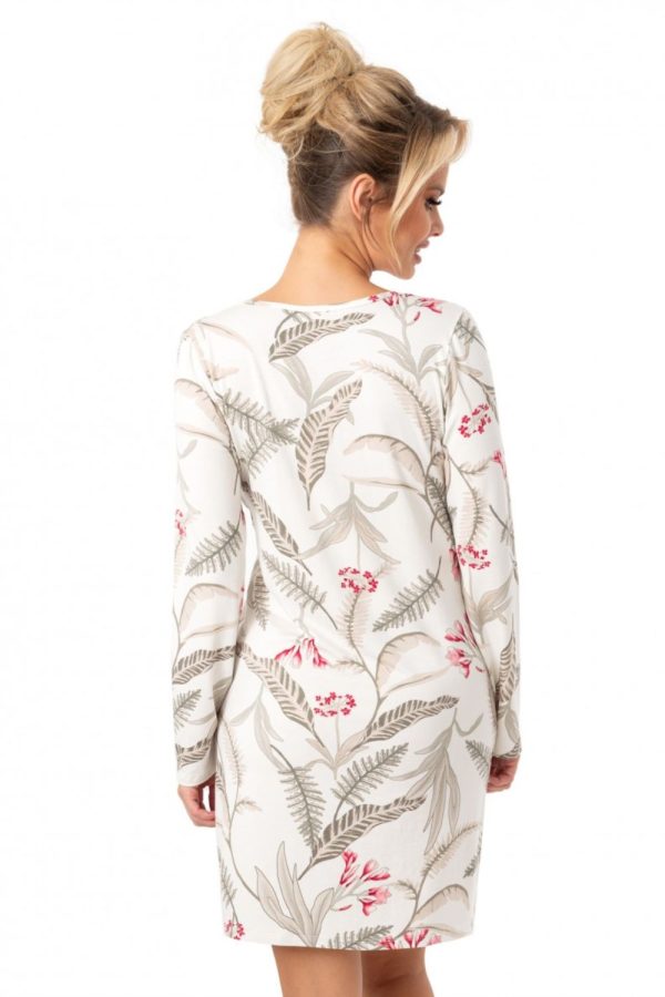 Beige Nightshirt in Nightgowns, Nighties, Sleep Shirts with Spandex and Viscose