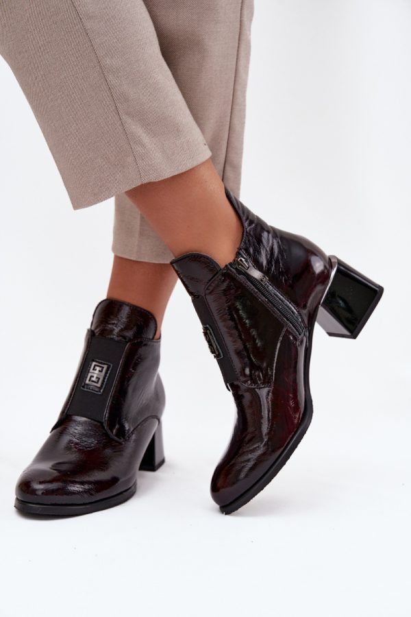 Red Heel Boots in Women`s Ankle Boots & Booties with Fabric, Warmers, Footbed, Upper Height and Heel Height