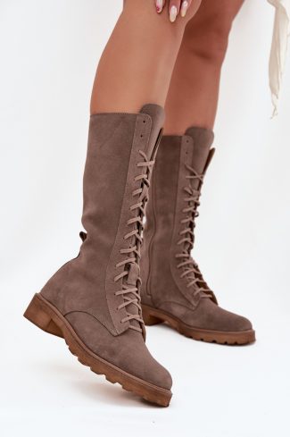 Beige Boots in Women`s Ankle Boots & Booties with Fabric, Footbed, Upper Height and Heel Height