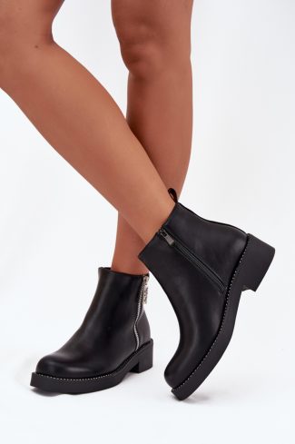 Black Boots in Women`s Ankle Boots & Booties with Fabric, Warmers, Footbed, Upper Height and Heel Height