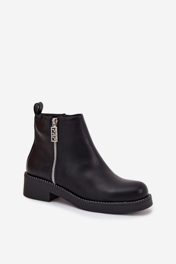 Black Boots in Women`s Ankle Boots & Booties with Fabric, Warmers, Footbed, Upper Height and Heel Height