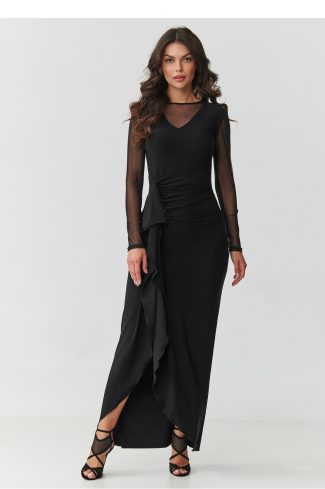 Black Long Dress in Evening Dresses with Spandex and Polyester