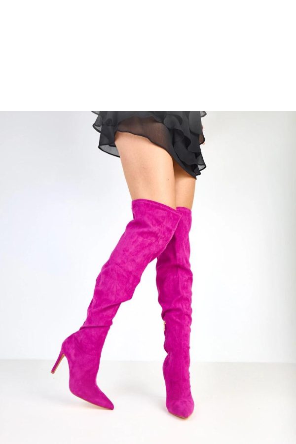 Violet Heel Boots.Fabric, Footbed, Upper Height and Heel Height