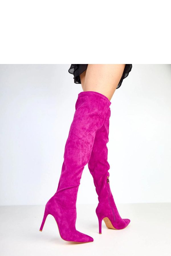 Violet Heel Boots.Fabric, Footbed, Upper Height and Heel Height