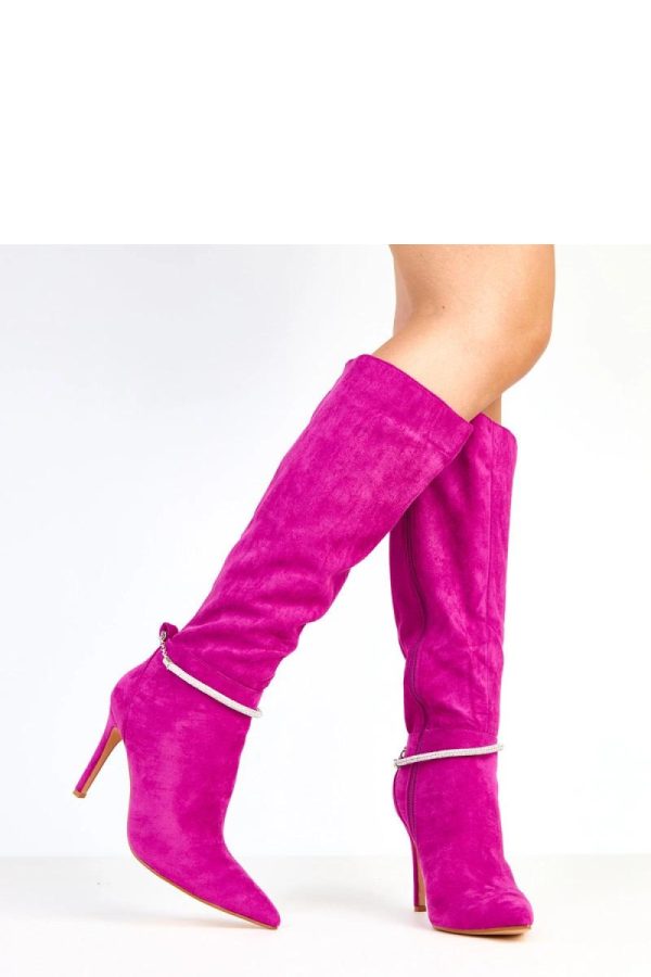 Violet Heel Boots....Fabric, Footbed, Upper Height and Heel Height