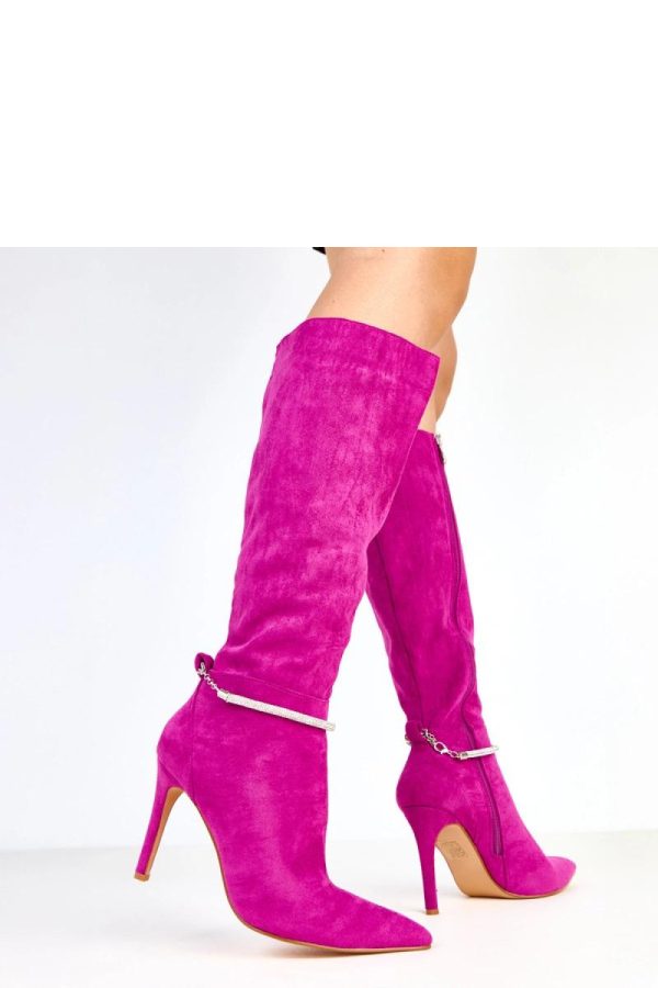 Violet Heel Boots....Fabric, Footbed, Upper Height and Heel Height
