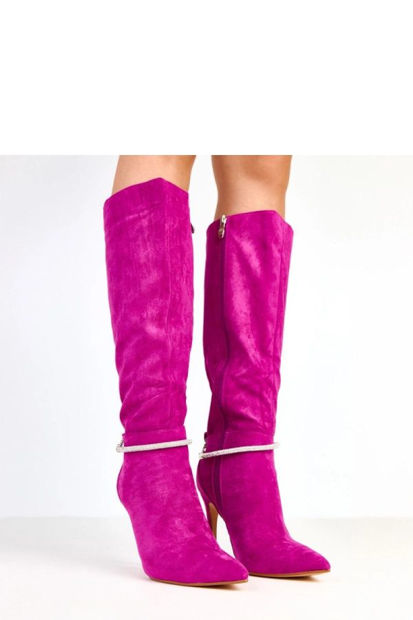 Violet Heel Boots....Fabric, Footbed, Upper Height and Heel Height