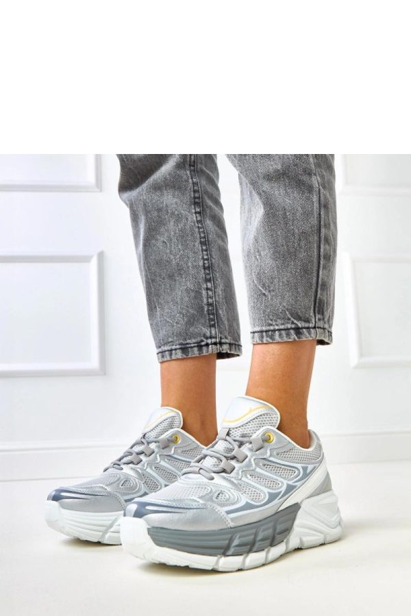 Grey Platform Sneakers.Fabric, Footbed and Platform Height