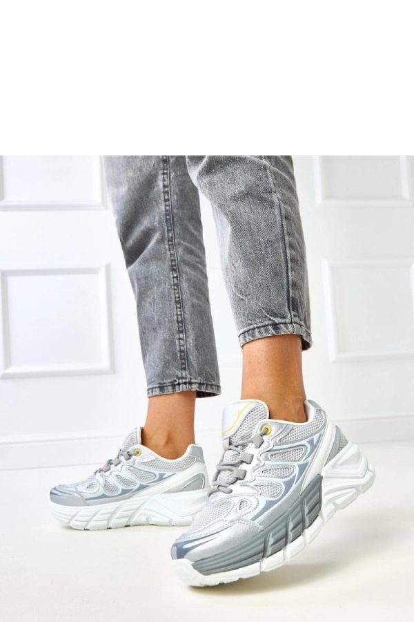 Grey Platform Sneakers.Fabric, Footbed and Platform Height