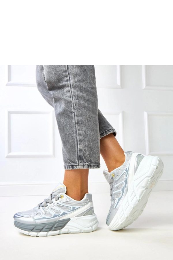 Grey Platform Sneakers.Fabric, Footbed and Platform Height