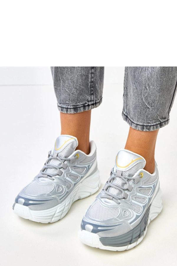 Grey Platform Sneakers.Fabric, Footbed and Platform Height