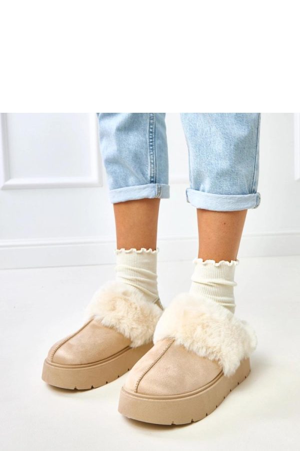 Beige Snow Boots.Fabric, Footbed and Platform Height