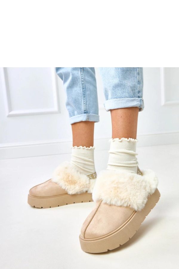 Beige Snow Boots.Fabric, Footbed and Platform Height