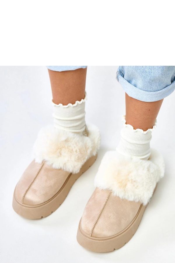 Beige Snow Boots.Fabric, Footbed and Platform Height