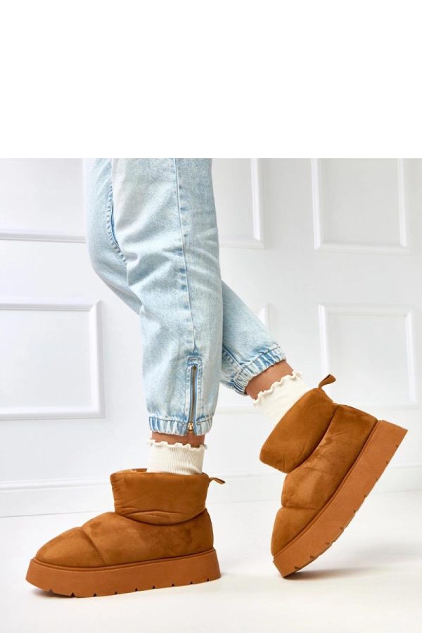 Brown Snow Boots in Women`s Ankle Boots & Booties with Fabric, Footbed and Platform Height