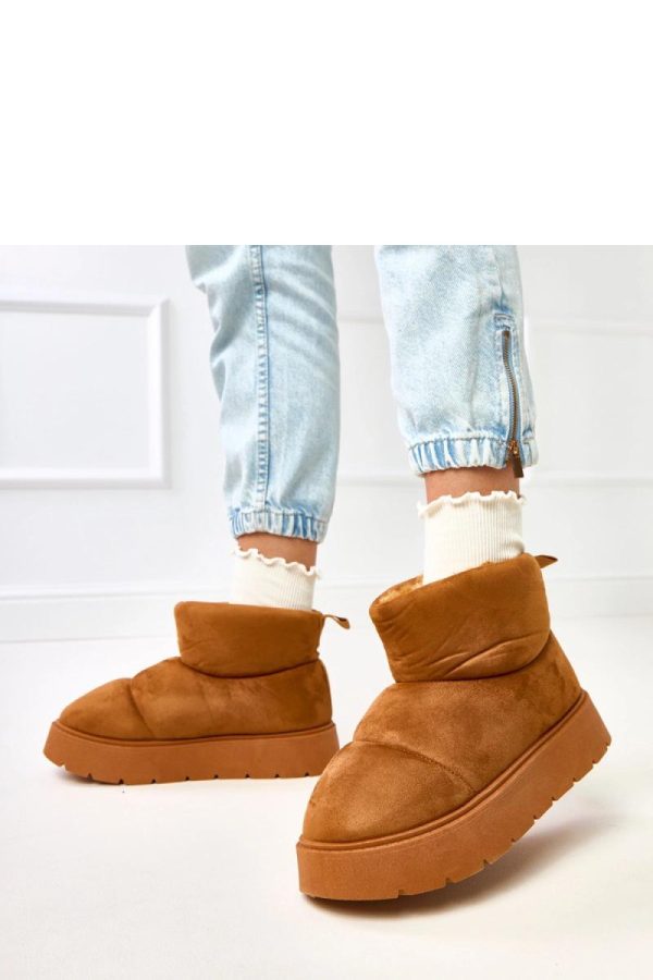 Brown Snow Boots in Women`s Ankle Boots & Booties with Fabric, Footbed and Platform Height