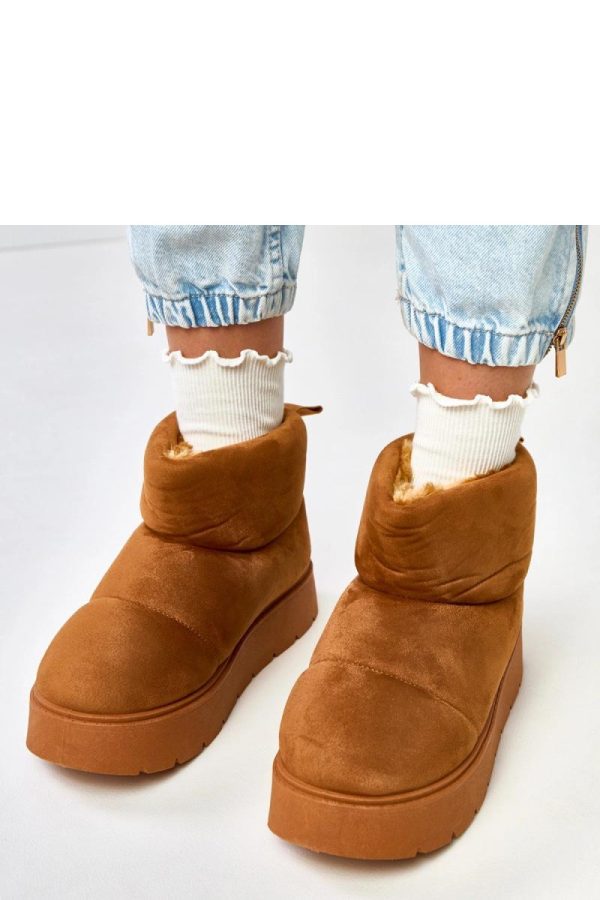 Brown Snow Boots in Women`s Ankle Boots & Booties with Fabric, Footbed and Platform Height