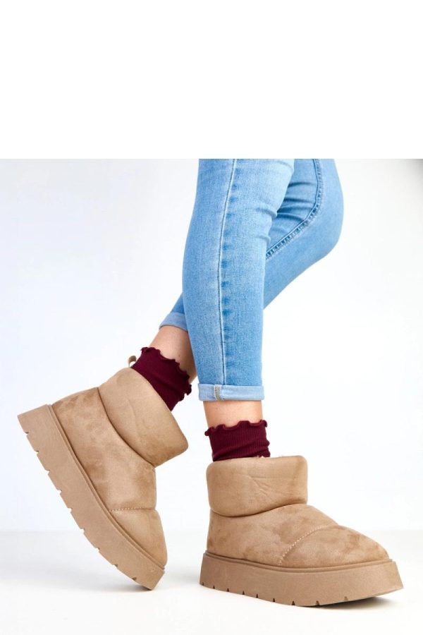 Beige Snow Boots....Fabric, Footbed and Platform Height