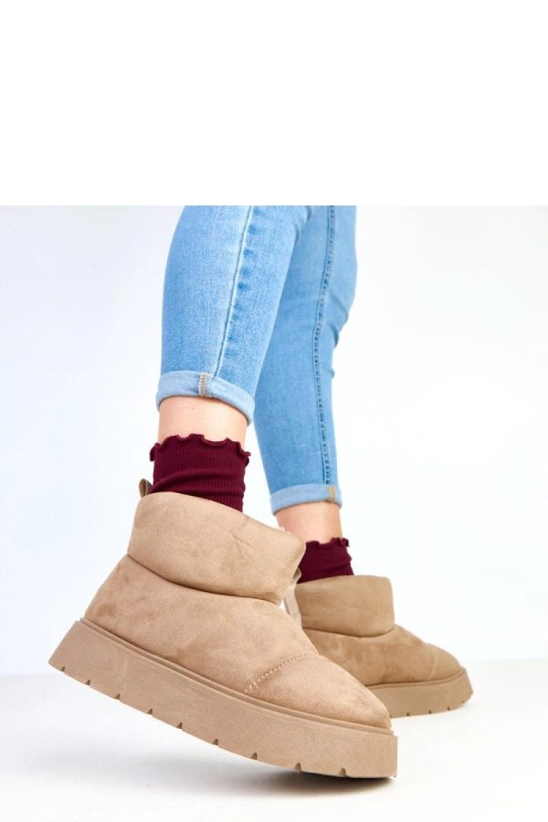 Beige Snow Boots....Fabric, Footbed and Platform Height