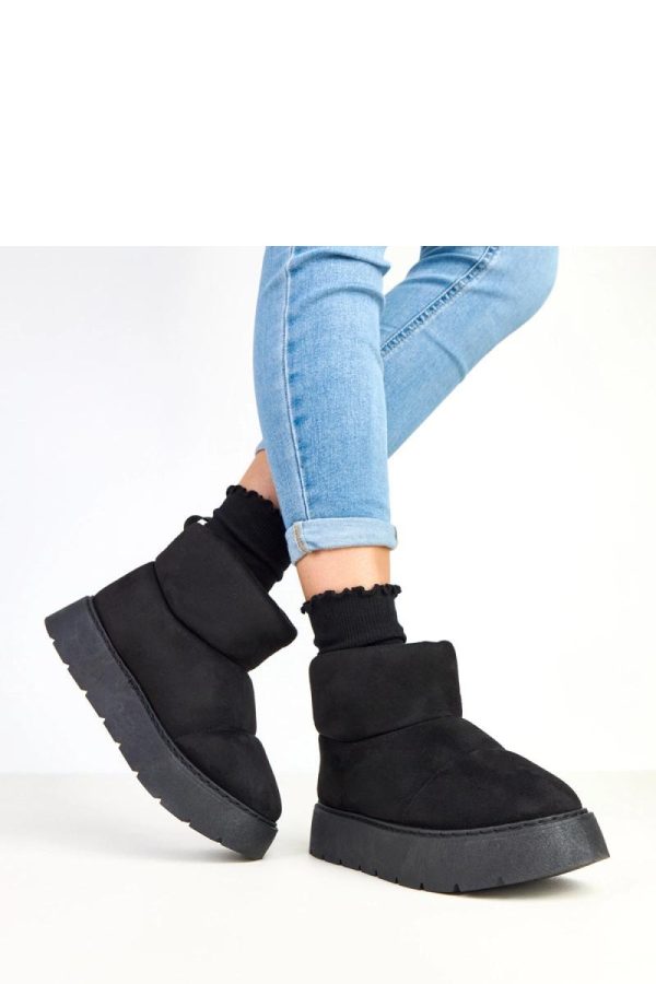 Black Snow Boots in Women`s Ankle Boots & Booties with Fabric, Footbed and Platform Height