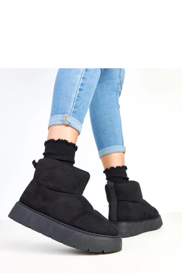 Black Snow Boots in Women`s Ankle Boots & Booties with Fabric, Footbed and Platform Height