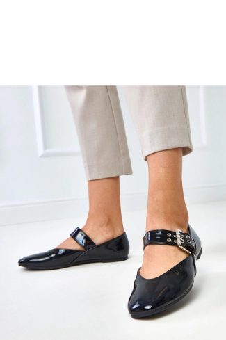1093715 Black Ballet Flats...Fabric and Footbed