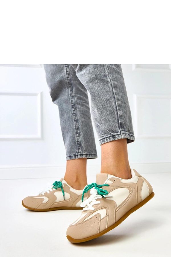 Beige Sport Shoes.Fabric and Footbed