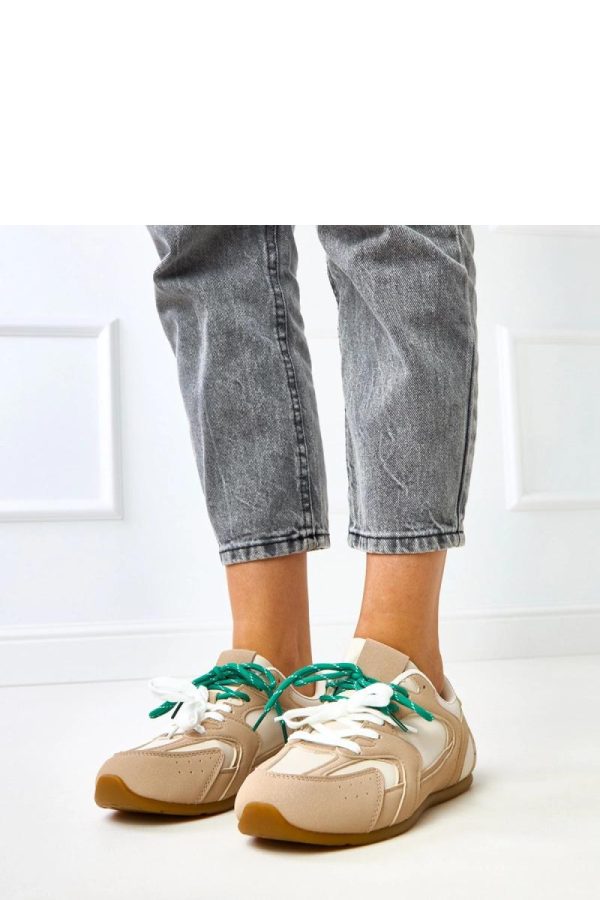 Beige Sport Shoes.Fabric and Footbed