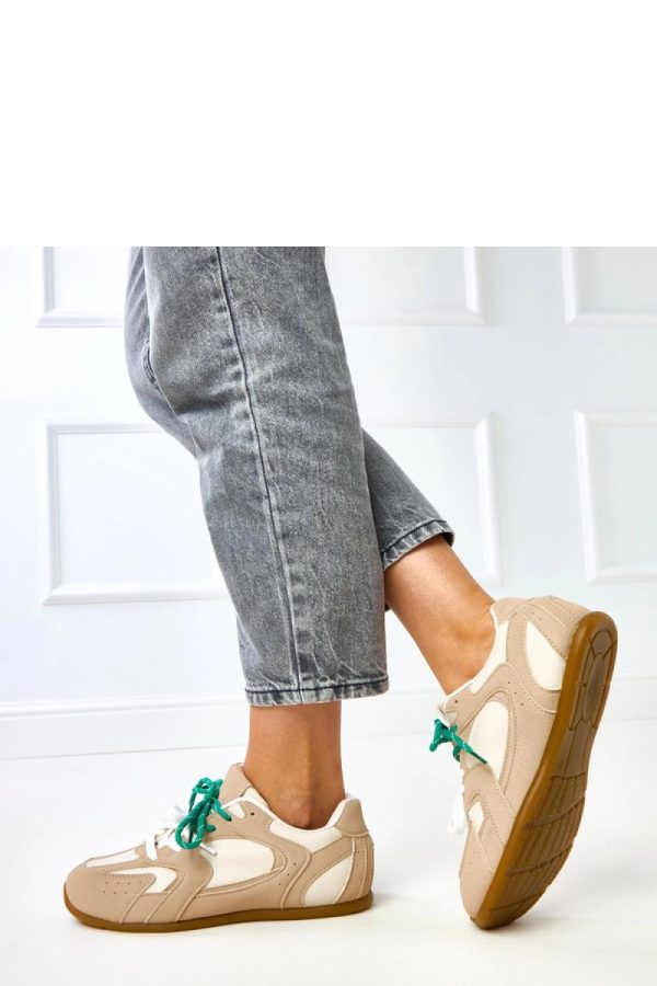 Beige Sport Shoes.Fabric and Footbed