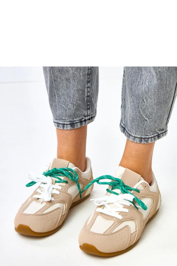 Beige Sport Shoes.Fabric and Footbed