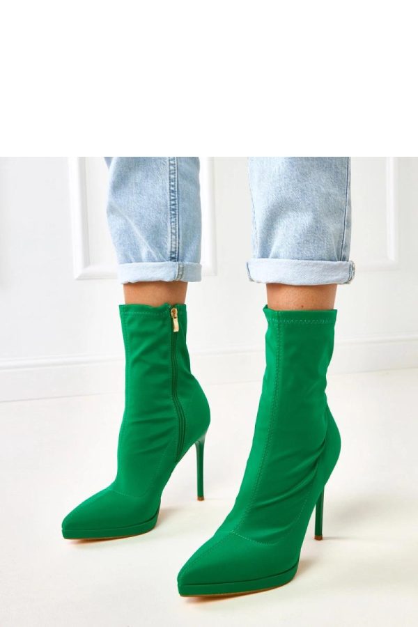 Green Heel Boots...Fabric, Footbed, Upper Height, Heel Height and Platform Height