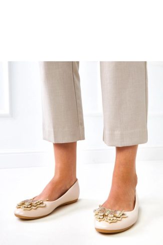 Beige Ballet Flats....Fabric and Footbed