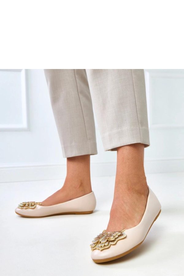 Beige Ballet Flats....Fabric and Footbed