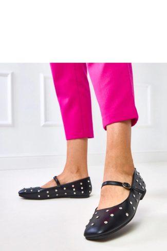 1093799 Black Ballet Flats...Fabric, Footbed and Heel Height