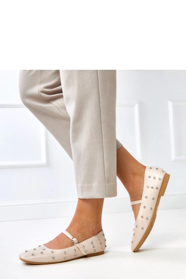 Beige Ballet Flats....Fabric, Footbed and Heel Height