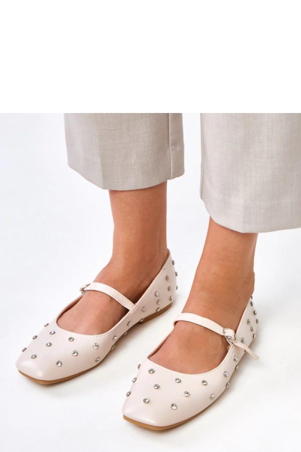 Beige Ballet Flats....Fabric, Footbed and Heel Height
