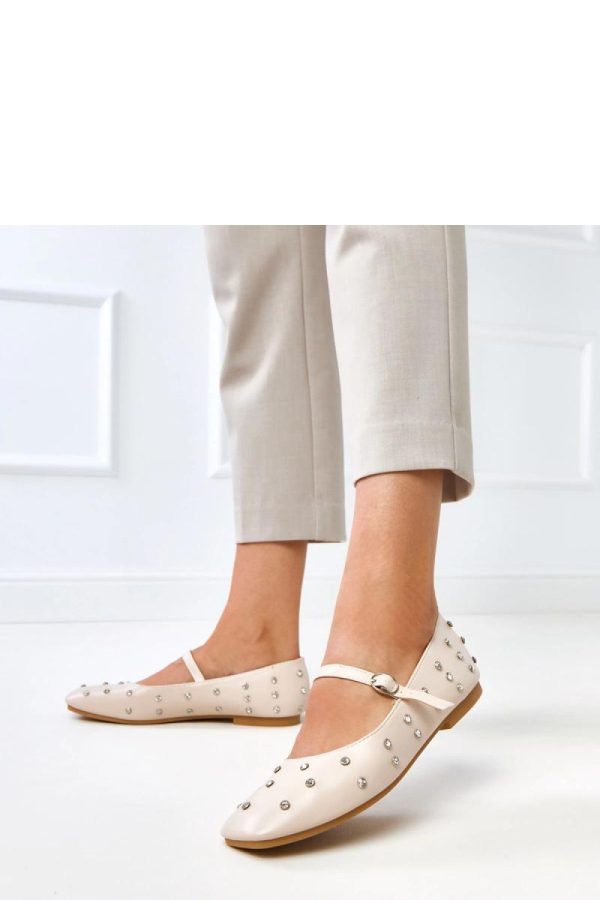 Beige Ballet Flats....Fabric, Footbed and Heel Height