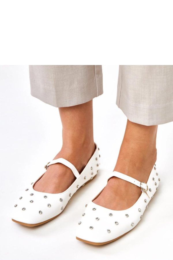 White Ballet Flats...Fabric, Footbed and Heel Height