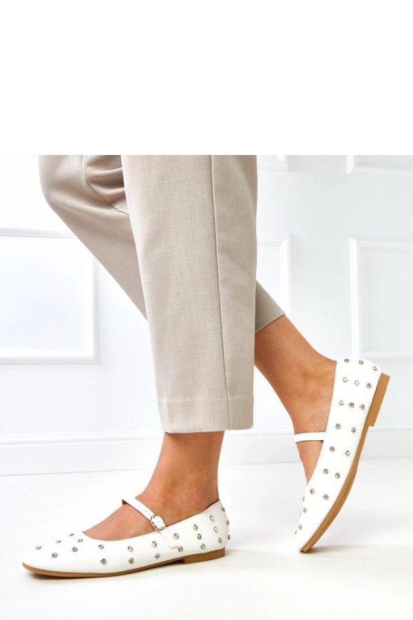 White Ballet Flats...Fabric, Footbed and Heel Height