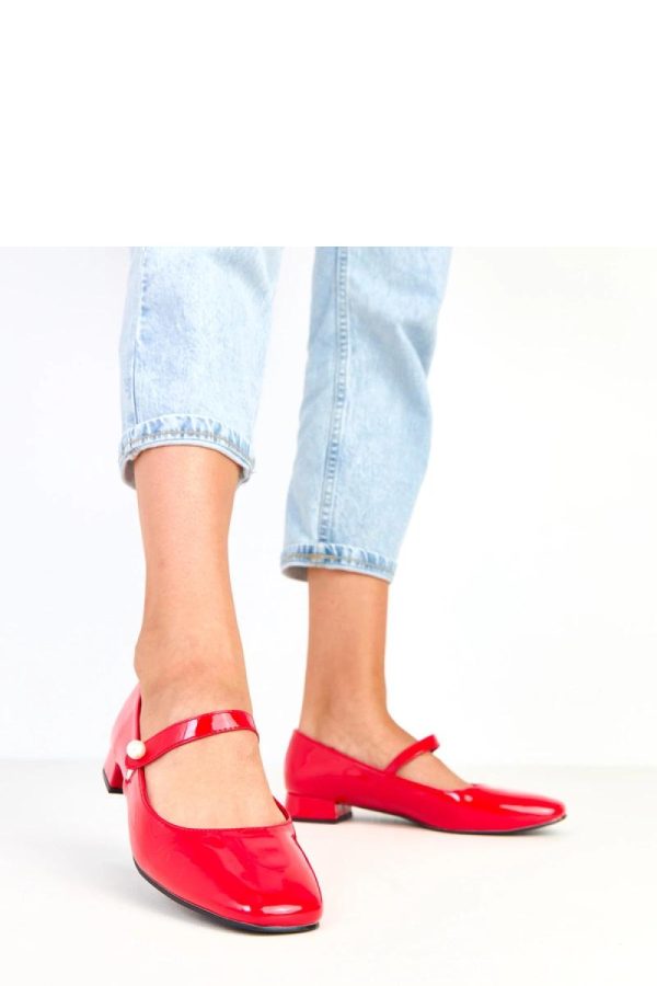 Red Pumps in Court Shoes, Pumps Shoes with Fabric, Footbed and Heel Height