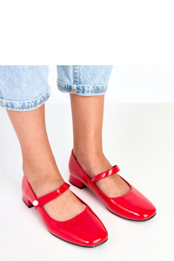 Red Pumps in Court Shoes, Pumps Shoes with Fabric, Footbed and Heel Height