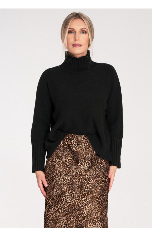 Black Turtleneck in Sweaters, Pullovers, Jumpers, Turtlenecks, Boleros, Shrugs with Nylon, Polyester and Viscose