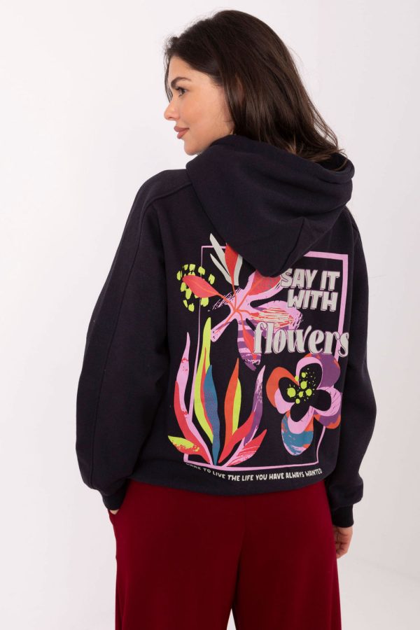 Grey Sweatshirt in Sweatshirts For Women with Cotton and Polyester